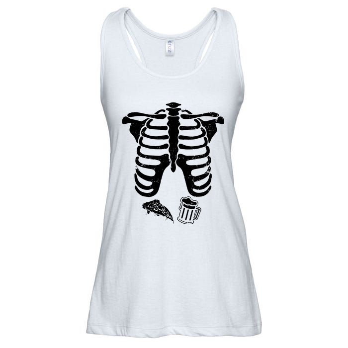 Skeleton Maternity Pizza & Beer Black Ladies Essential Flowy Tank