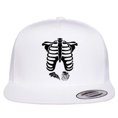 Skeleton Maternity Pizza & Beer Black Flat Bill Trucker Hat