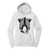 Skeleton Maternity Pizza & Beer Black Women's Pullover Hoodie