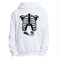 Skeleton Maternity Pizza & Beer Black Urban Pullover Hoodie