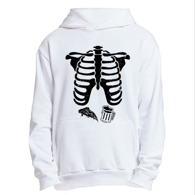 Skeleton Maternity Pizza & Beer Black Urban Pullover Hoodie