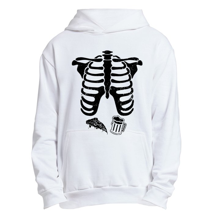 Skeleton Maternity Pizza & Beer Black Urban Pullover Hoodie