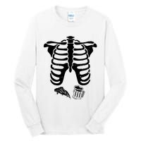 Skeleton Maternity Pizza & Beer Black Tall Long Sleeve T-Shirt