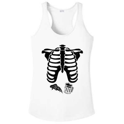 Skeleton Maternity Pizza & Beer Black Ladies PosiCharge Competitor Racerback Tank