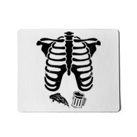 Skeleton Maternity Pizza & Beer Black Mousepad