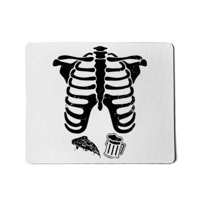 Skeleton Maternity Pizza & Beer Black Mousepad