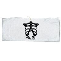 Skeleton Maternity Pizza & Beer Black Large Microfiber Waffle Golf Towel