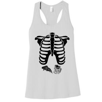 Skeleton Maternity Pizza & Beer Black Women's Racerback Tank