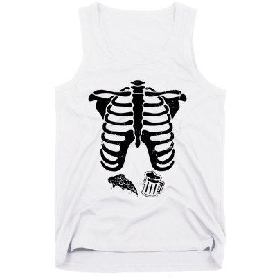 Skeleton Maternity Pizza & Beer Black Tank Top