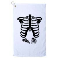 Skeleton Maternity Pizza & Beer Black Platinum Collection Golf Towel