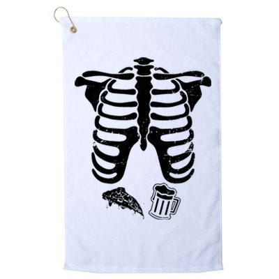 Skeleton Maternity Pizza & Beer Black Platinum Collection Golf Towel