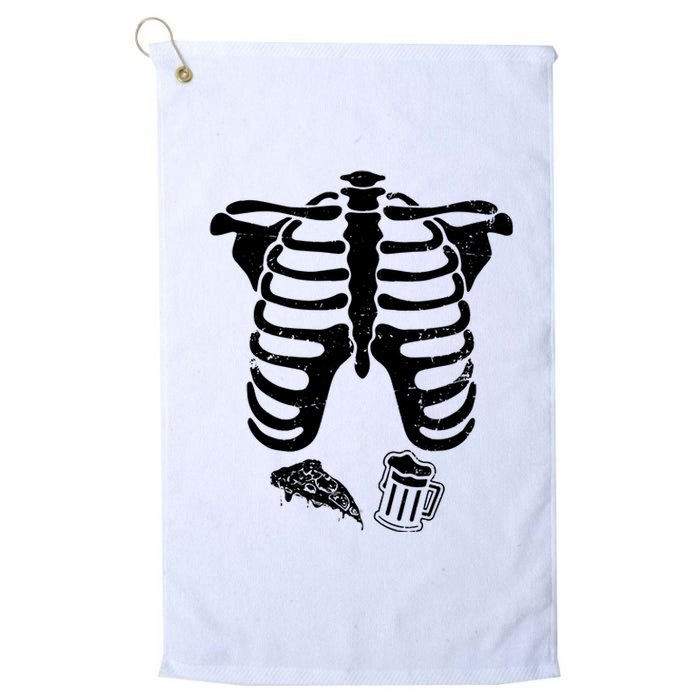 Skeleton Maternity Pizza & Beer Black Platinum Collection Golf Towel