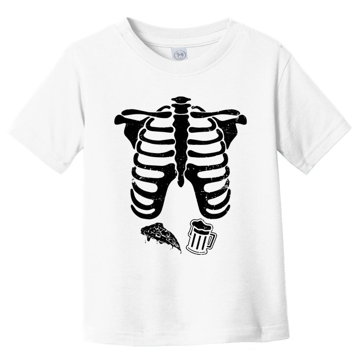 Skeleton Maternity Pizza & Beer Black Toddler T-Shirt