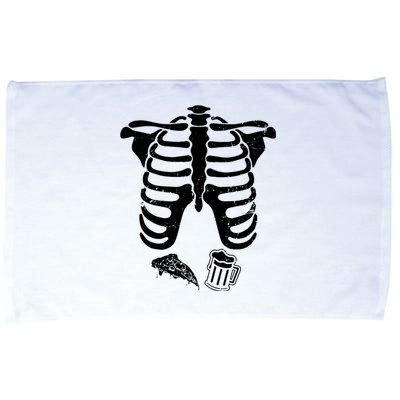 Skeleton Maternity Pizza & Beer Black Microfiber Hand Towel