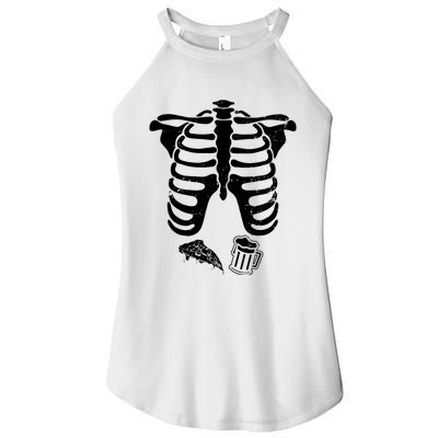 Skeleton Maternity Pizza & Beer Black Women's Perfect Tri Rocker Tank