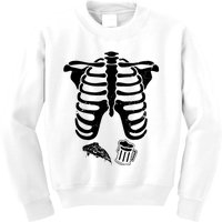 Skeleton Maternity Pizza & Beer Black Kids Sweatshirt