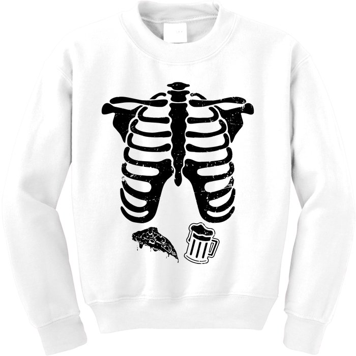 Skeleton Maternity Pizza & Beer Black Kids Sweatshirt