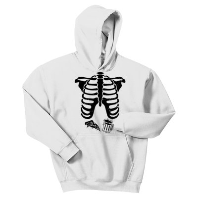 Skeleton Maternity Pizza & Beer Black Kids Hoodie