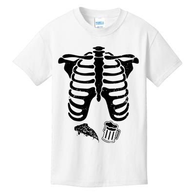 Skeleton Maternity Pizza & Beer Black Kids T-Shirt