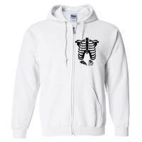 Skeleton Maternity Pizza & Beer Black Full Zip Hoodie