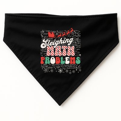 Sleighing Math Problems Funny Christmas Math Teacher Santa USA-Made Doggie Bandana
