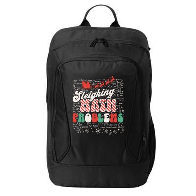 Sleighing Math Problems Funny Christmas Math Teacher Santa City Backpack