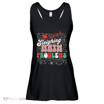 Sleighing Math Problems Funny Christmas Math Teacher Santa Ladies Essential Flowy Tank