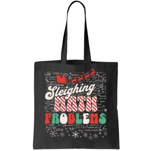 Sleighing Math Problems Funny Christmas Math Teacher Santa Tote Bag