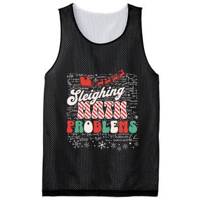 Sleighing Math Problems Funny Christmas Math Teacher Santa Mesh Reversible Basketball Jersey Tank