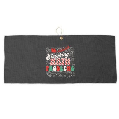 Sleighing Math Problems Funny Christmas Math Teacher Santa Large Microfiber Waffle Golf Towel