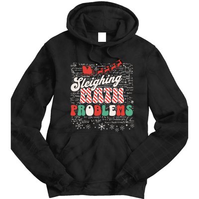 Sleighing Math Problems Funny Christmas Math Teacher Santa Tie Dye Hoodie