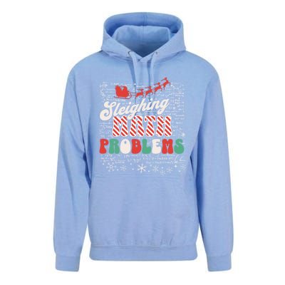 Sleighing Math Problems Funny Christmas Math Teacher Santa Unisex Surf Hoodie