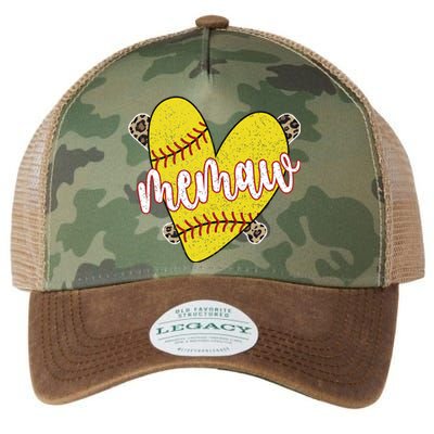 Softball Memaw Proud Softball Player Memaw Great Gift Legacy Tie Dye Trucker Hat