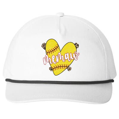 Softball Memaw Proud Softball Player Memaw Great Gift Snapback Five-Panel Rope Hat