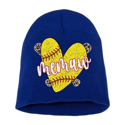 Softball Memaw Proud Softball Player Memaw Great Gift Short Acrylic Beanie