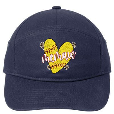 Softball Memaw Proud Softball Player Memaw Great Gift 7-Panel Snapback Hat