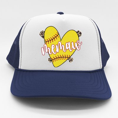 Softball Memaw Proud Softball Player Memaw Great Gift Trucker Hat