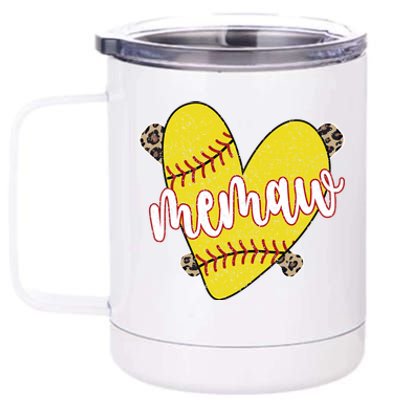 Softball Memaw Proud Softball Player Memaw Great Gift 12 oz Stainless Steel Tumbler Cup