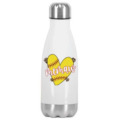 Softball Memaw Proud Softball Player Memaw Great Gift Stainless Steel Insulated Water Bottle