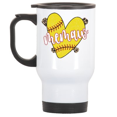 Softball Memaw Proud Softball Player Memaw Great Gift Stainless Steel Travel Mug