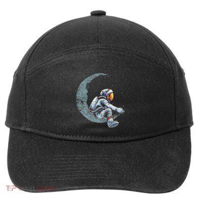 Space Moon Planets Astronomy Astronaut 7-Panel Snapback Hat