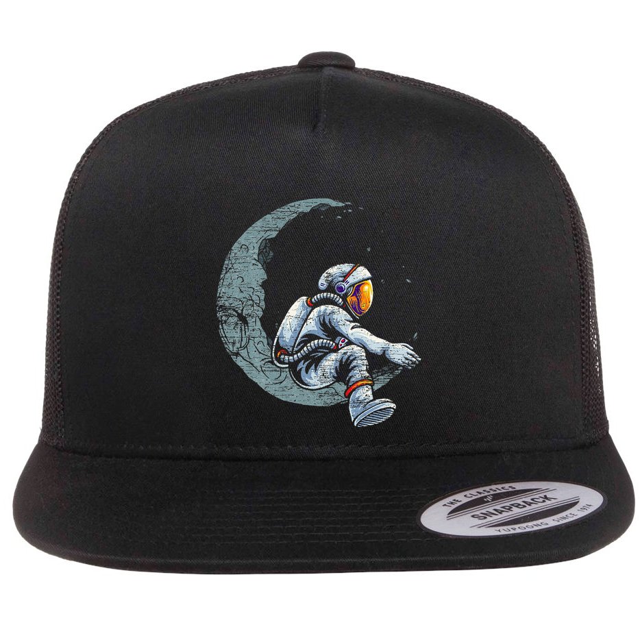 Space Moon Planets Astronomy Astronaut Flat Bill Trucker Hat