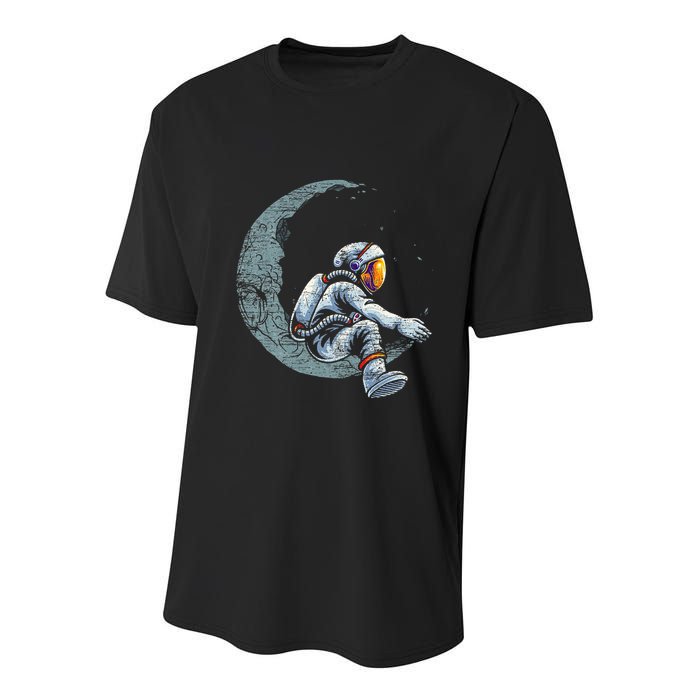 Space Moon Planets Astronomy Astronaut Youth Performance Sprint T-Shirt