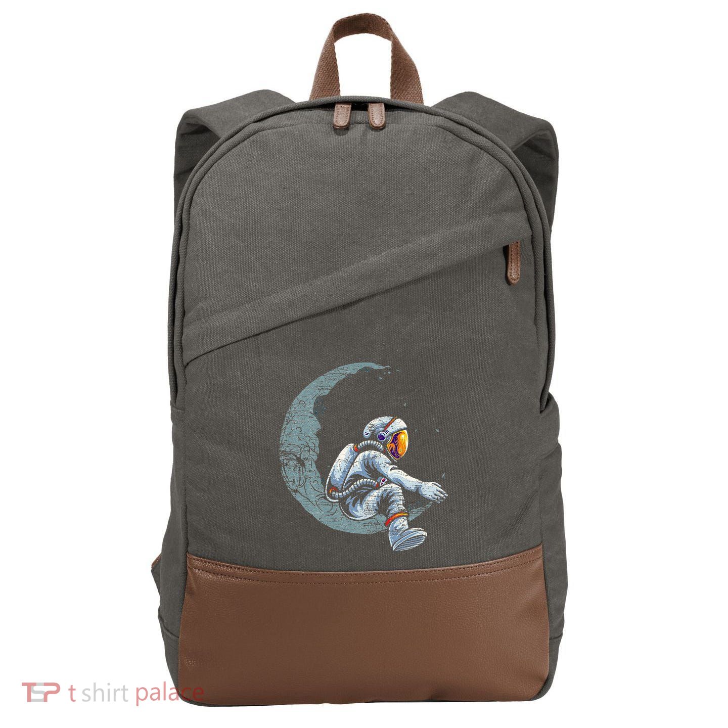 Space Moon Planets Astronomy Astronaut Cotton Canvas Backpack