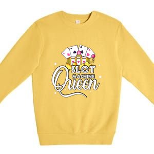 Slot Machine Queen Casino Gambling Cute Funny Premium Crewneck Sweatshirt