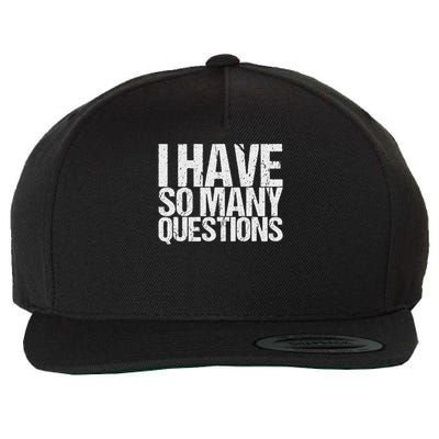 So Many Questions Wool Snapback Cap