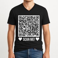 Scan Me! Qr Scan Me Original Proposal Engagement Gif V-Neck T-Shirt
