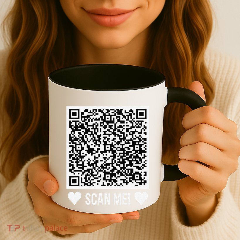 Scan Me! Qr Scan Me Original Proposal Engagement Gif Mug