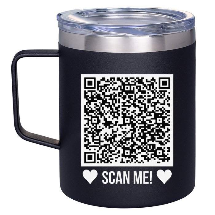 Scan Me! Qr Scan Me Original Proposal Engagement Gif 12oz Stainless Steel Coffee Mug