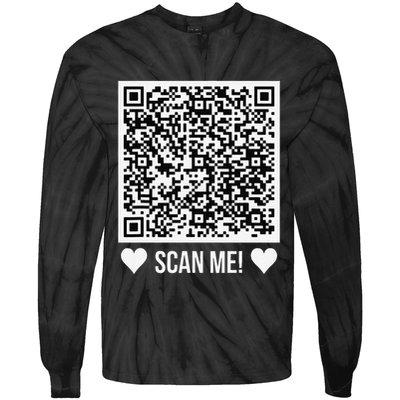 Scan Me! Qr Scan Me Original Proposal Engagement Gif Tie-Dye Long Sleeve Shirt